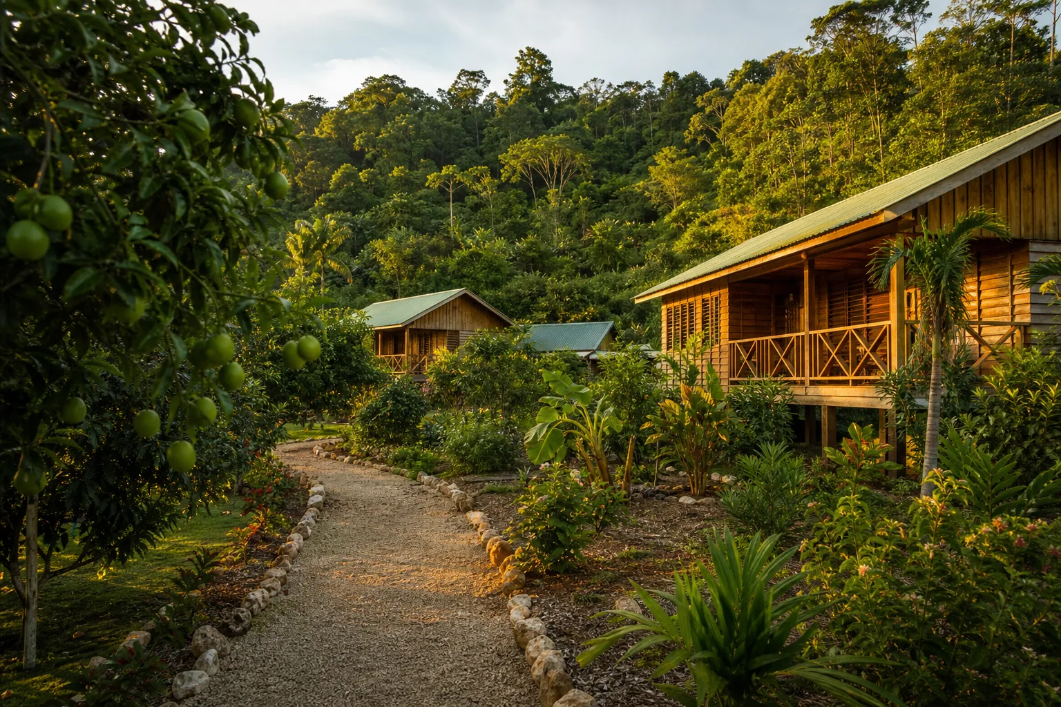 Organic orchard and eco-friendly cabanas on inland Belize acreage