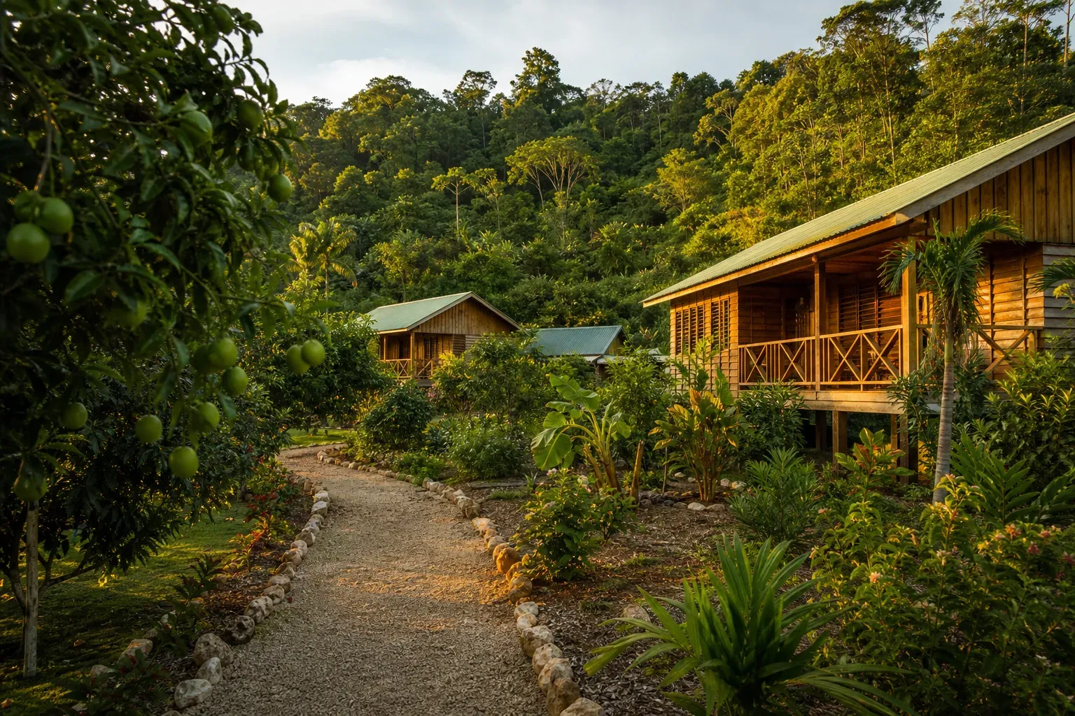Organic orchard and eco-friendly cabanas on inland Belize acreage