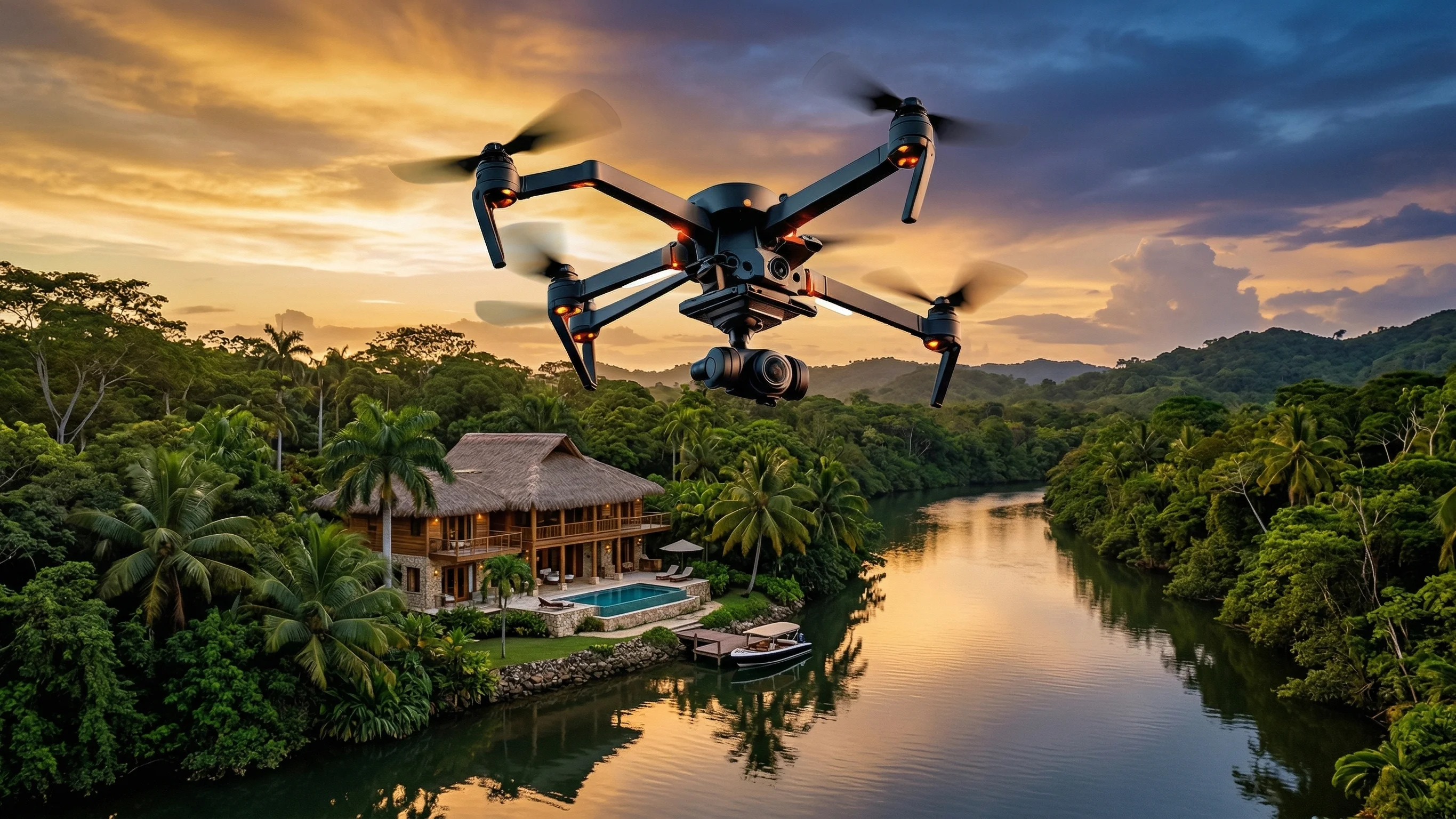 Aerial drone view of a Belize property — Hesed Realty drone photography services