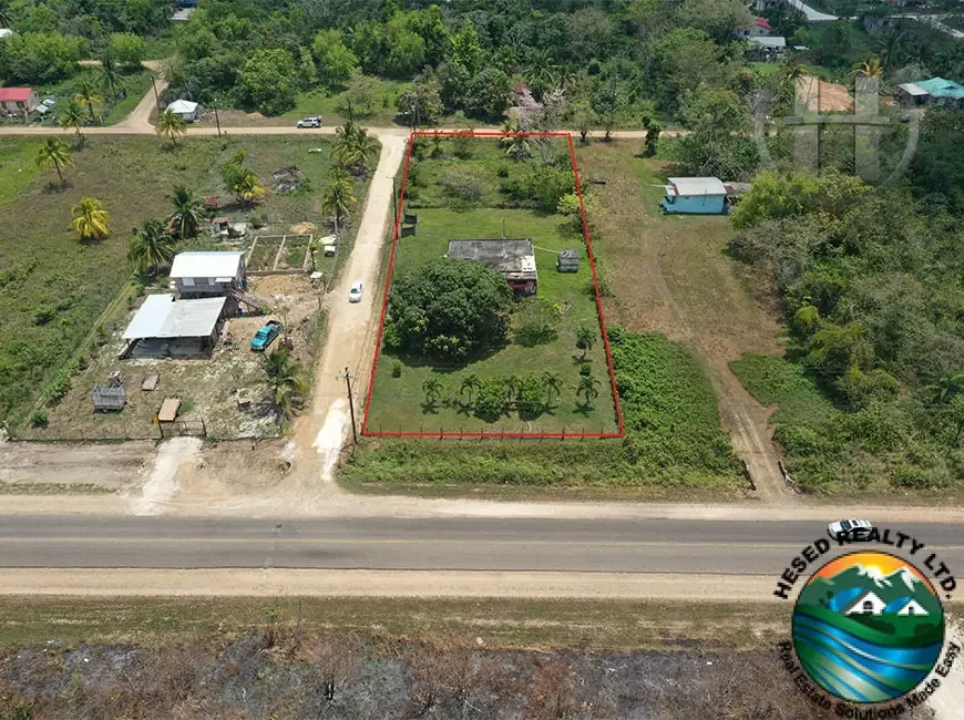 1-Bed Concrete Home on 1 Acre along George Price Highway in Cotton Tree, Cayo