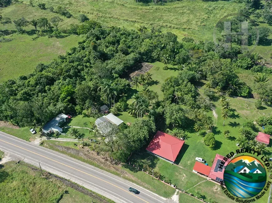 2.41 Acres with Creek, Bungalow and Income Apartment on George Price Hwy, Teakettle, Cayo