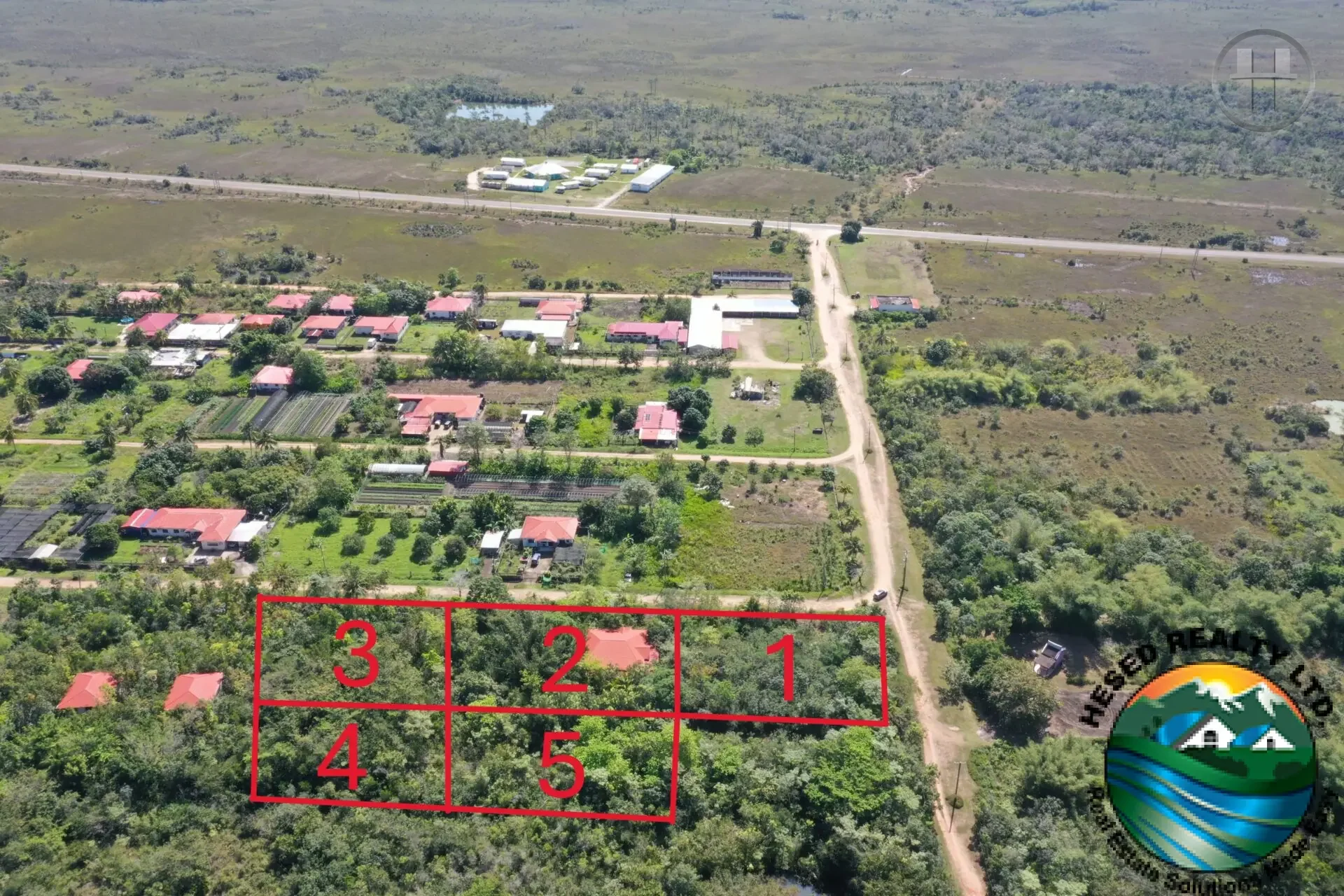 2,500 sq ft House with 4 Vacant Lots at Mile 25, George Price Highway, Belize District