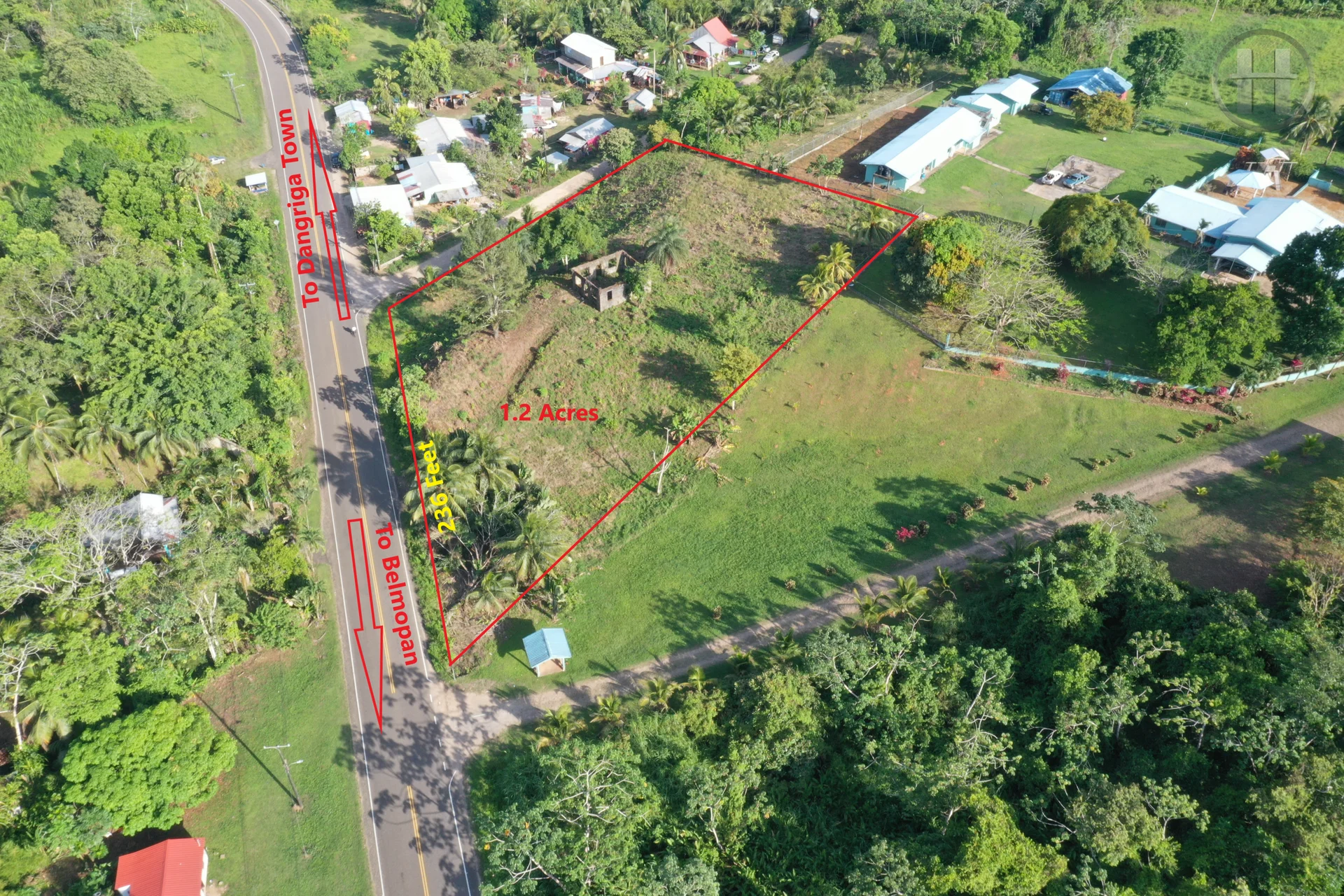 1.21-Acre Highway-Frontage Lot with Partial Structure, Valley Community, Stann Creek