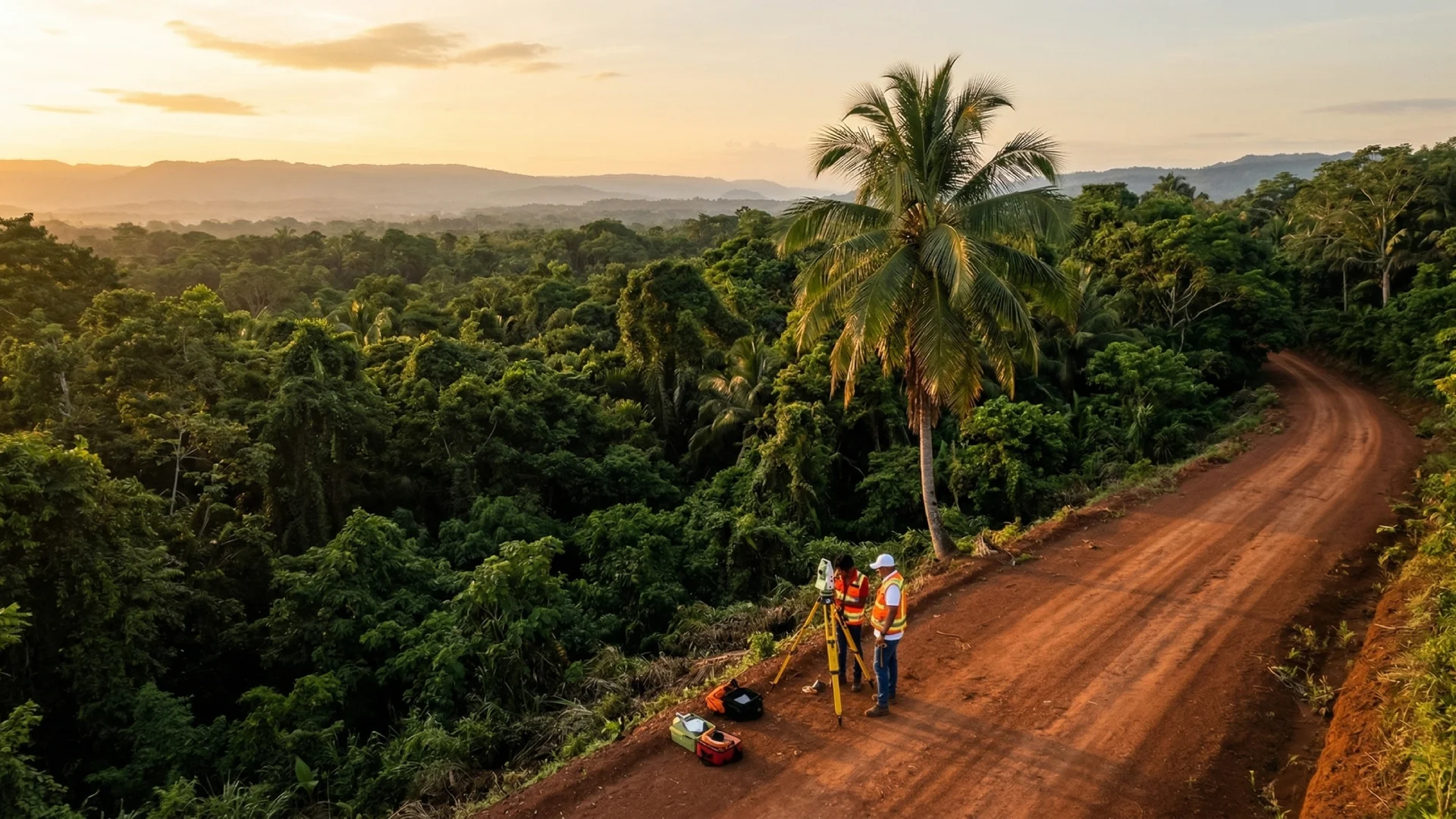 Professional land surveyor working in Belize — Hesed Realty land survey services