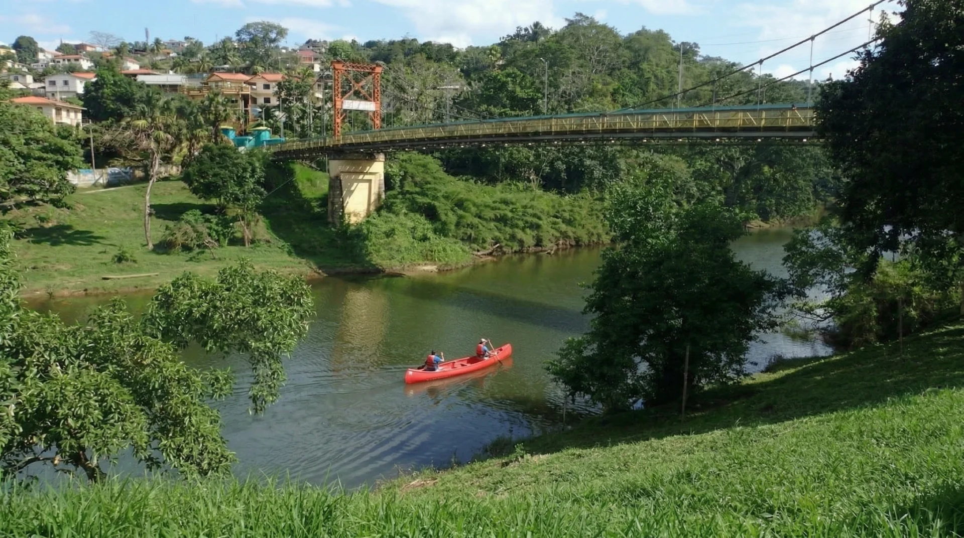 San Ignacio, Cayo District — river valley and town centre, western Belize