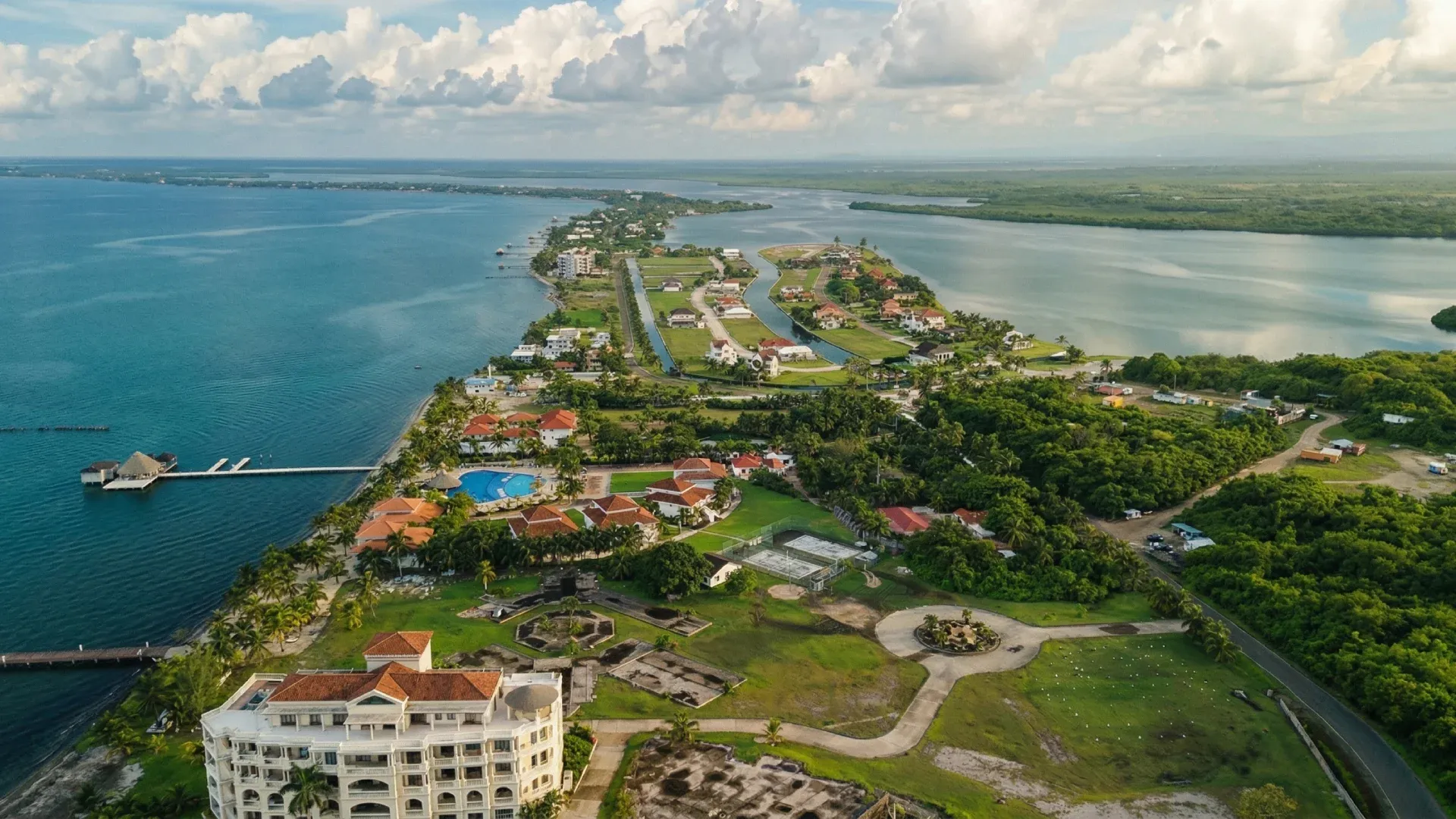 The lush southern coastline of Stann Creek District, Belize — one of the country's most underrated real estate markets.