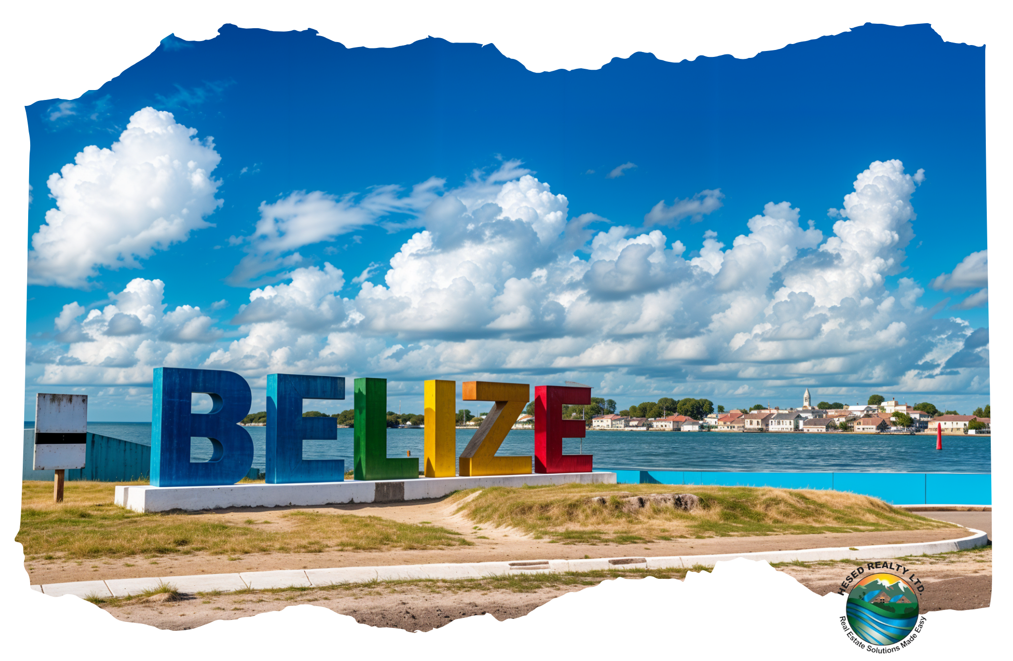 Belize sign with vibrant colors
