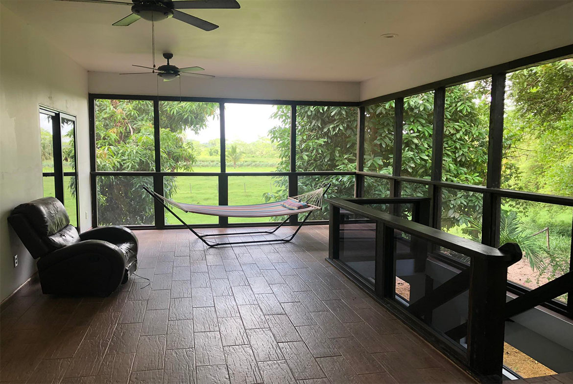 Covered porch with scenic views