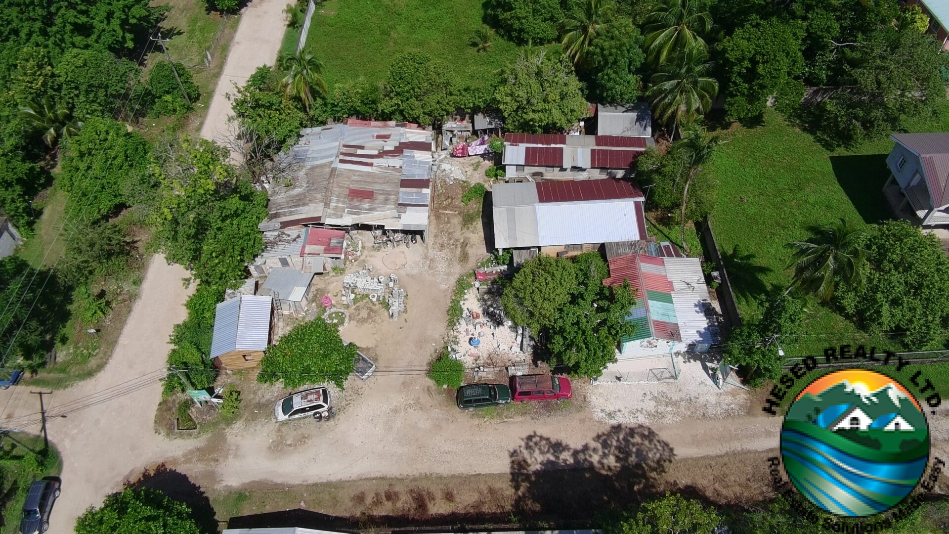 Drone photo offering an overhead view of a commercial property near Forest Drive.